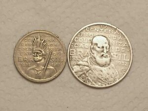 Casal) 100 / 2000 Réis - 1932 ... da série Vicentina / Níquel e Prata / Cod. 370.1