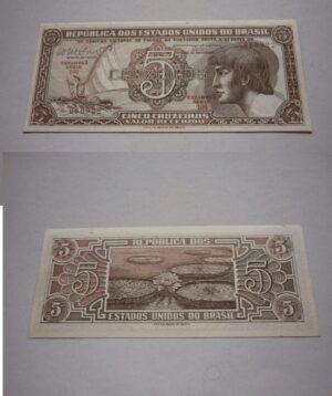 CÉDULA 5 CRZS. ÍNDIO C104 .
