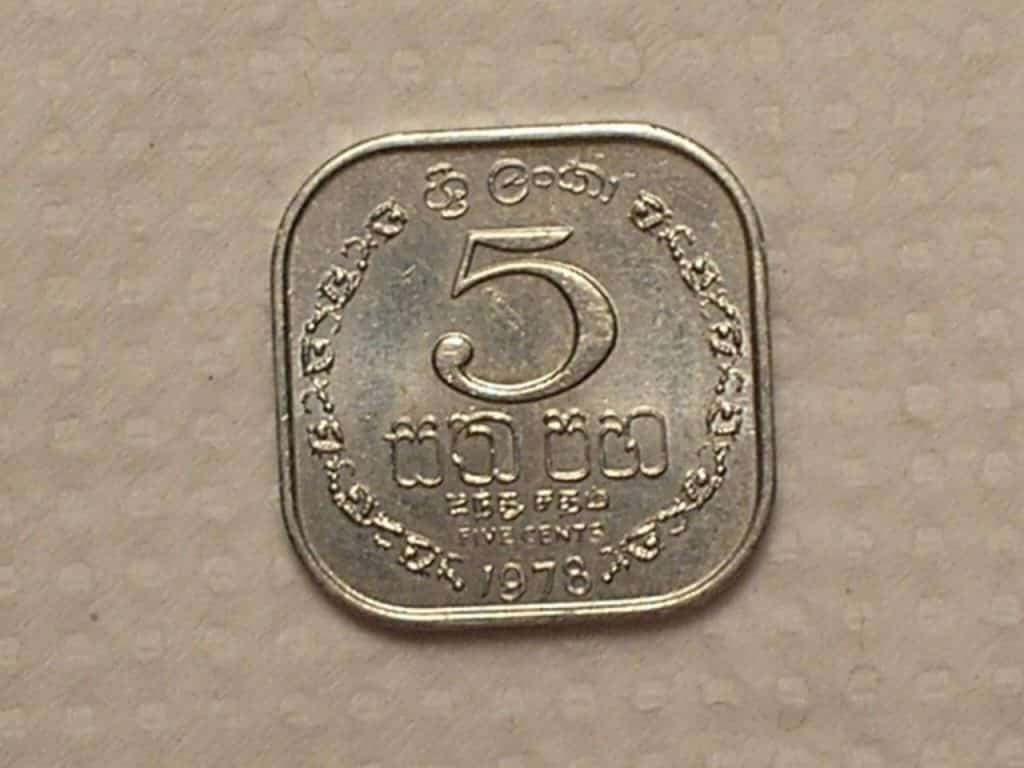 Ceilão ) 5 Cents - 1978 / Alumínio / Sob/Flor / Bela peça / cod. 240