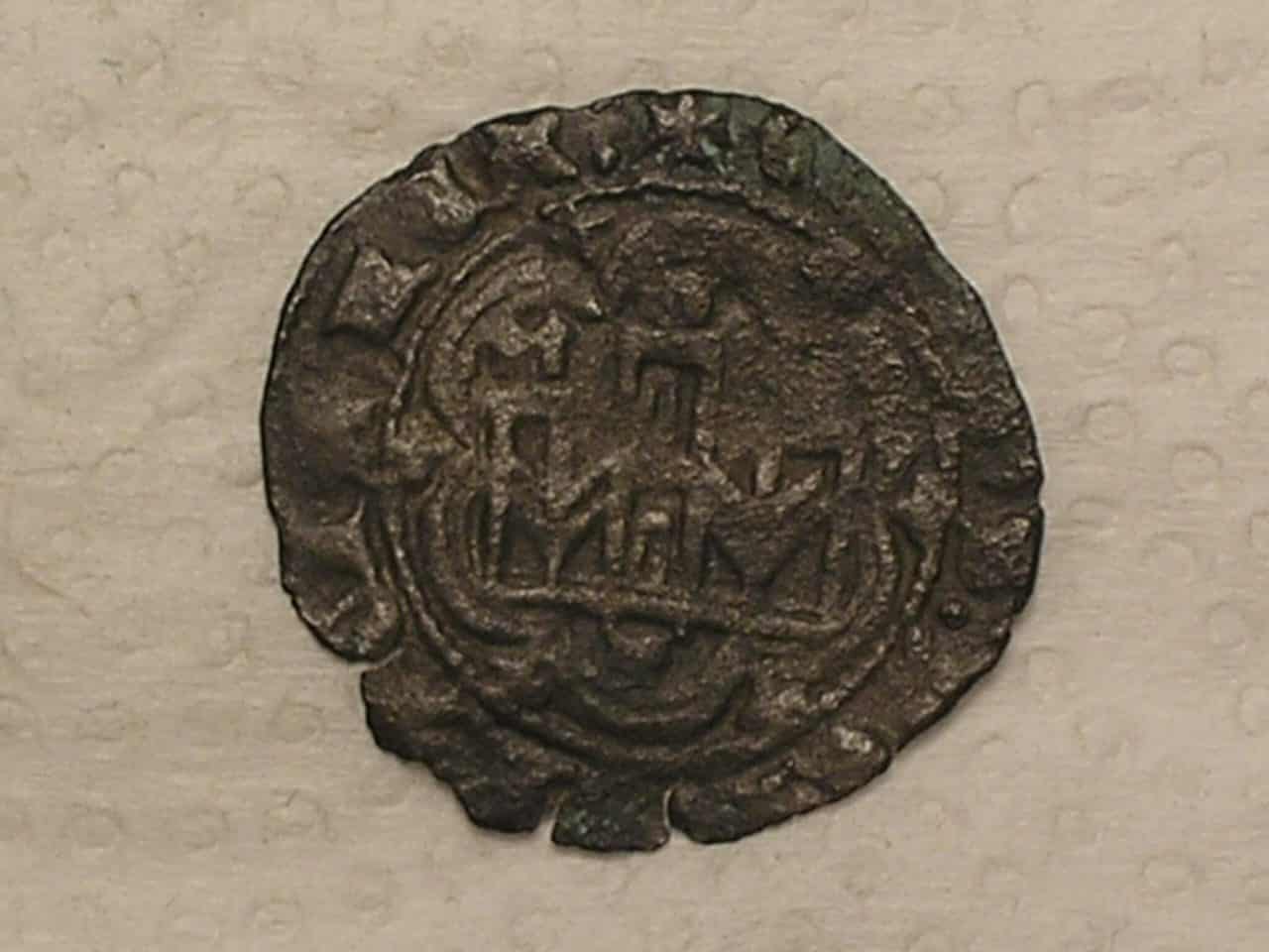 Espanha) 1 Blanca 1454 / 1474 - Moeda Medieval do Reinado de Leão e Costela Enrique IV / Billion / Prata baixa / Rara / box1