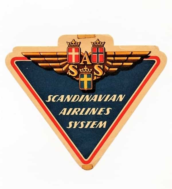 | Casa do Colecionador Etiqueta Bagagem / Mala Scandinavian Airlines System Anos 50 - Aviação