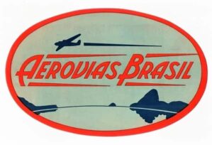 Etiqueta De Bagagem / Mala Aerovias Brasil Oval Dec 40 / 50 - Aviação