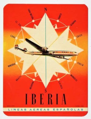 Etiqueta De Bagagem / Mala - Constellation Iberia - Anos 50 - Aviação