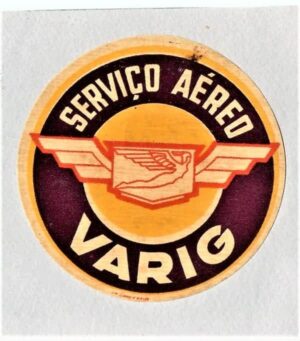 Etiqueta De Bagagem / Mala - Serviço Aereo Varig - Anos 50