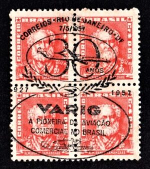 Filatelia - Carimbo Comemorativo Varig 30 Anos Sobre Quadra Almirante Tamandaré - 1957