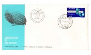 Filatelia - Envelope com Carimbo de 1 Dia de Circulação - Cinquentenario Graf Zeppelin - 1980 - FDC
