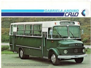 Folder Propaganda Micro Onibus Gabriela Andino sobre Chassis Mercedes Benz - Caio - Anos 70 / 80