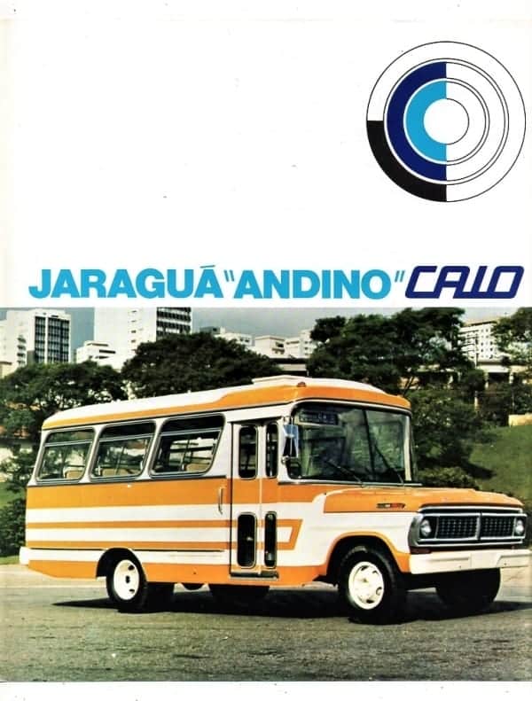 Folder Propaganda Micro Onibus Jaragua Andino sobre Chassis Ford - Caio - Anos 70 / 80