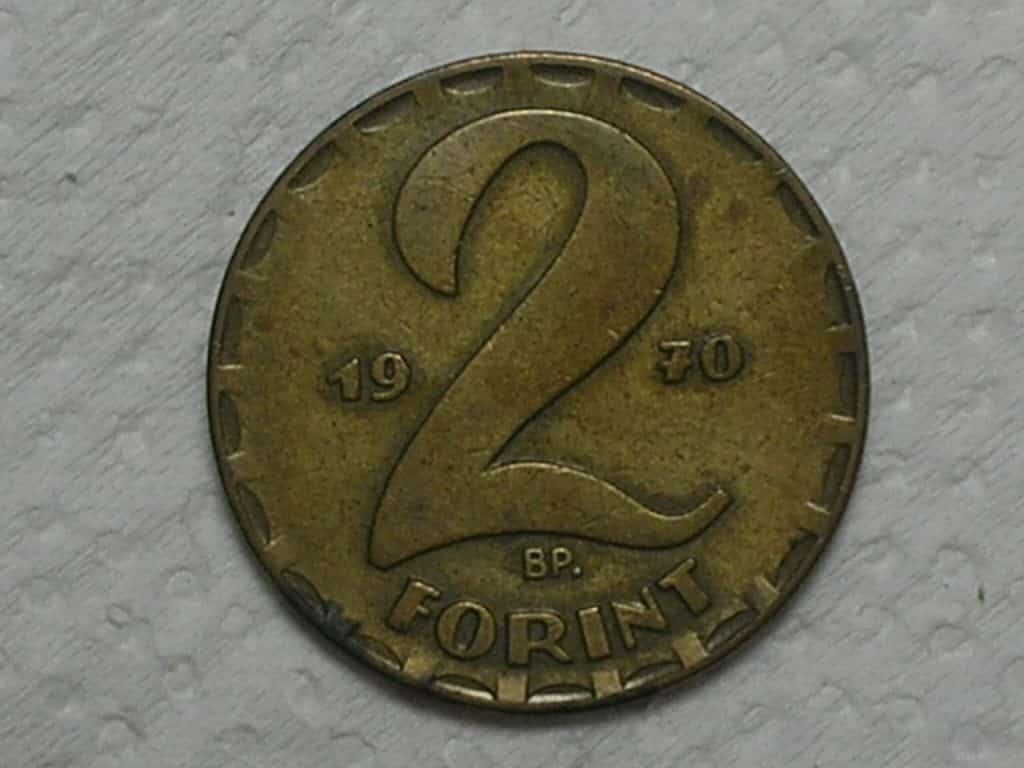 Hungria) 2 Forint - 1970 /1974 / Brass + 10 Forint - 1971/ / Niquel / box4