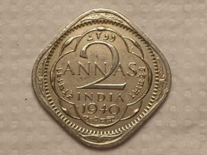 India ) 2 Annas - 1940 / Niquel / Mbc / cod. 240
