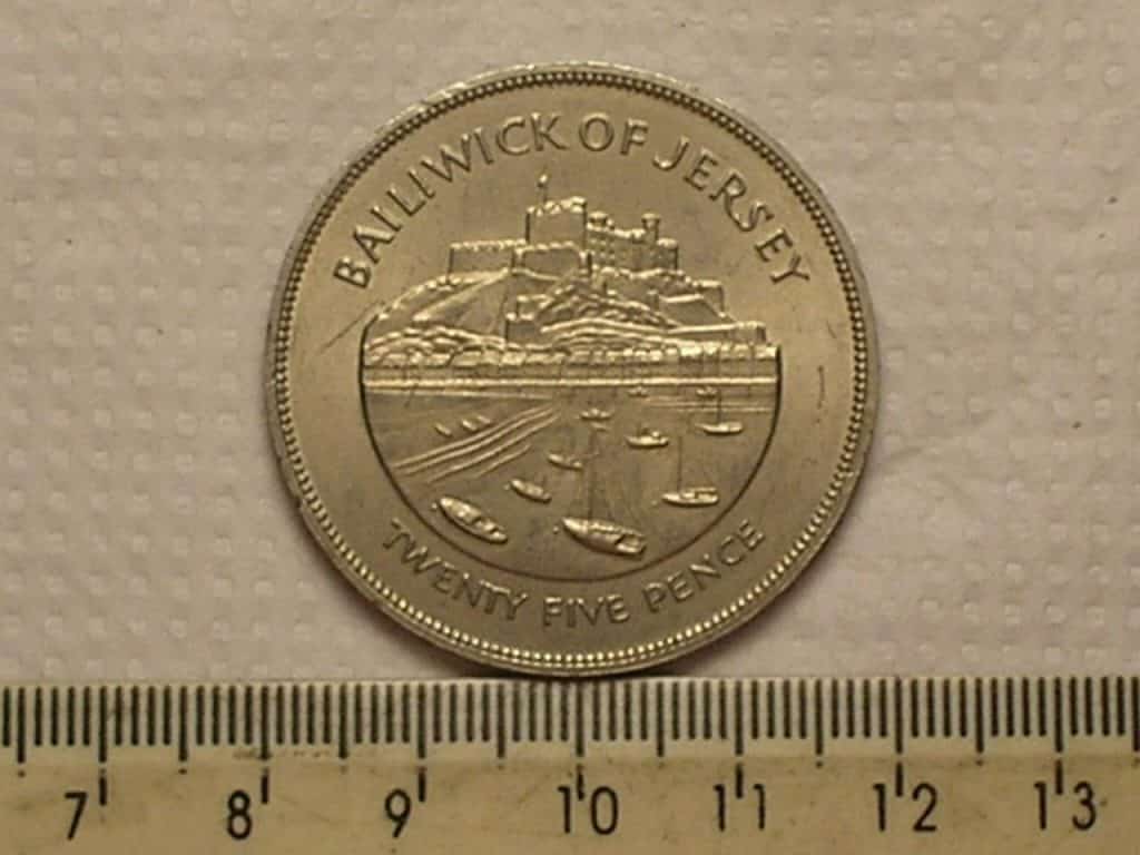 Jersey) 25 Pence - 1977 / Níquel / Flor de Cunho / Cod. 240