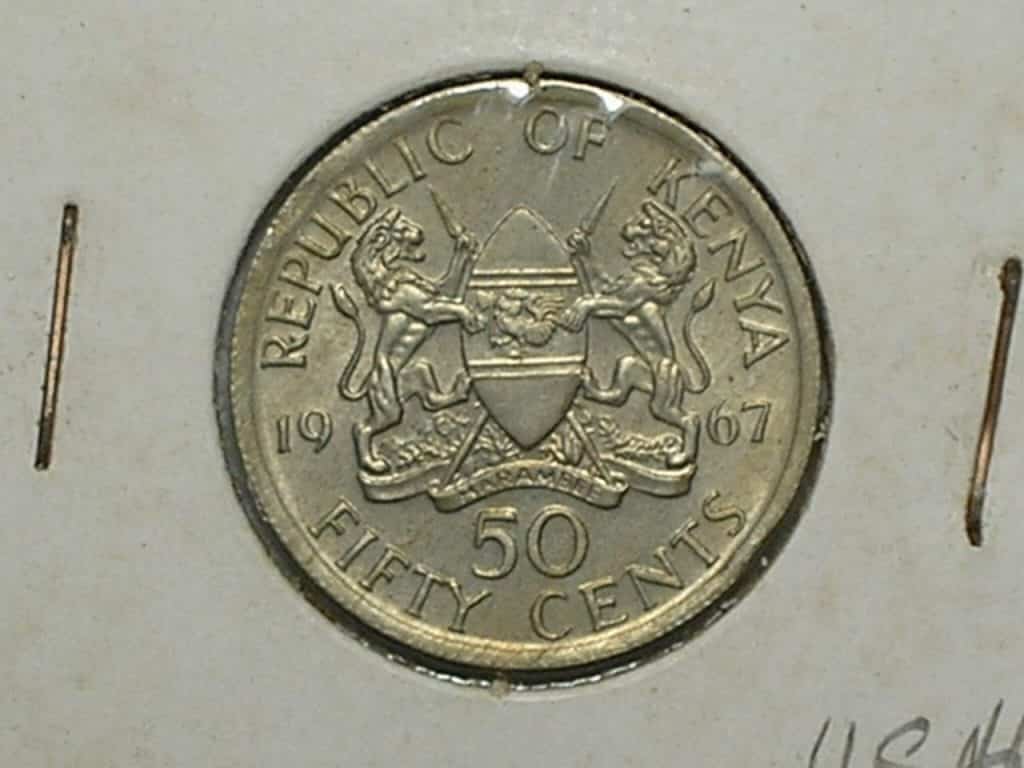 Kenia) 50 Cents - 1967 / Co-Ni / Flor de Cunho / box5