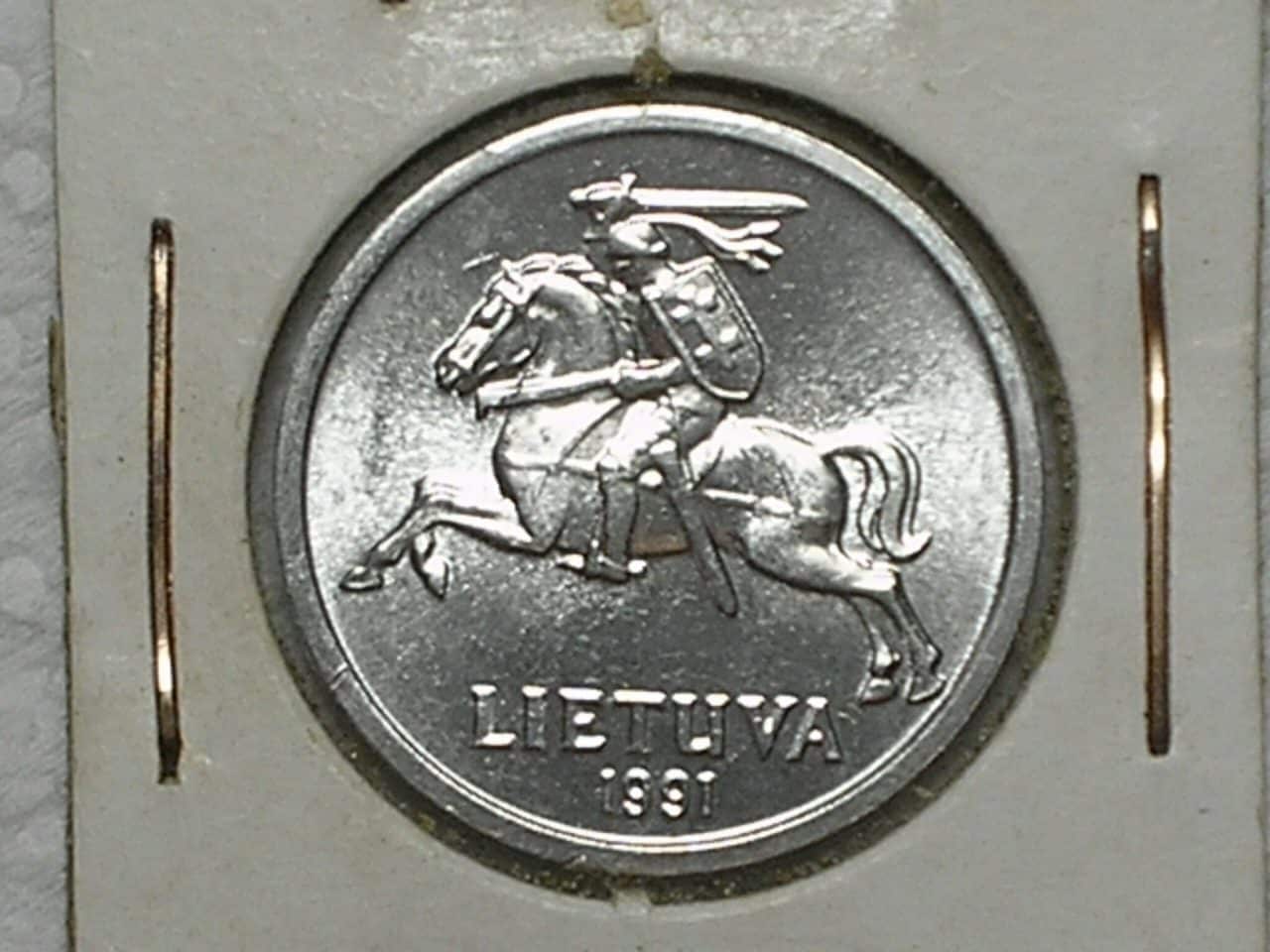 Lituania) 1 Centas - 1991 / Al / Flor de Cunho / box5