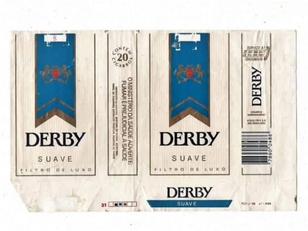 Maço Carteira Embalagem Cigarro Derby Suave - Brasil