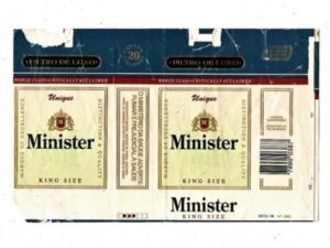Maço Carteira Embalagem Cigarro Minister - Brasil