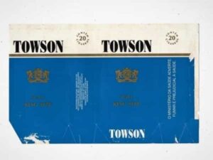 Maço Carteira Embalagem Cigarro Towson King Size Suave - Brasil