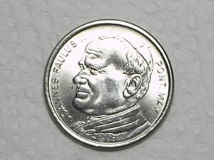 Medalha do Papa João Paulo II em visita ao Brasil no ano de 1980... Flor de Cunho / Cod. 210