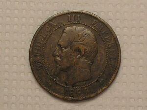Moeda da França) 10 Centimes - 1856-K = Napoleon III Imperador / Bronze / Cod. 830.2