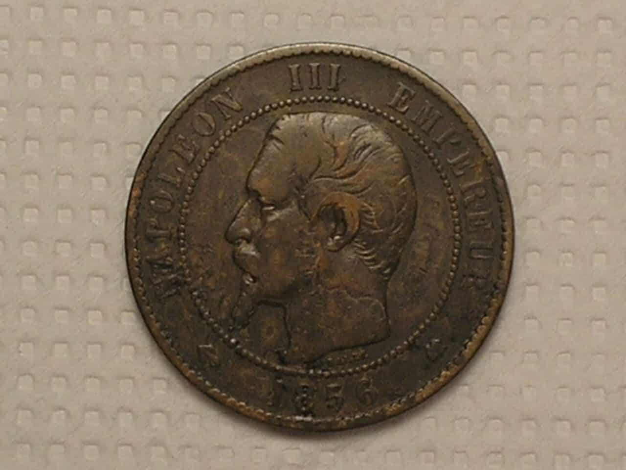 Moeda da França) 10 Centimes - 1856-K = Napoleon III Imperador / Bronze / Cod. 830.2