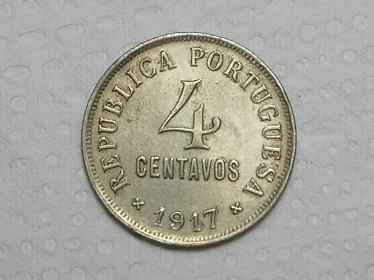 Moeda de Portugal) 4 Centavos - 1917 / Soberba / Níquel / Cod. 830