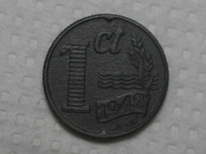 Netherland) 1 Cent - 1942 / 2ª Guerra / Zinco / box6