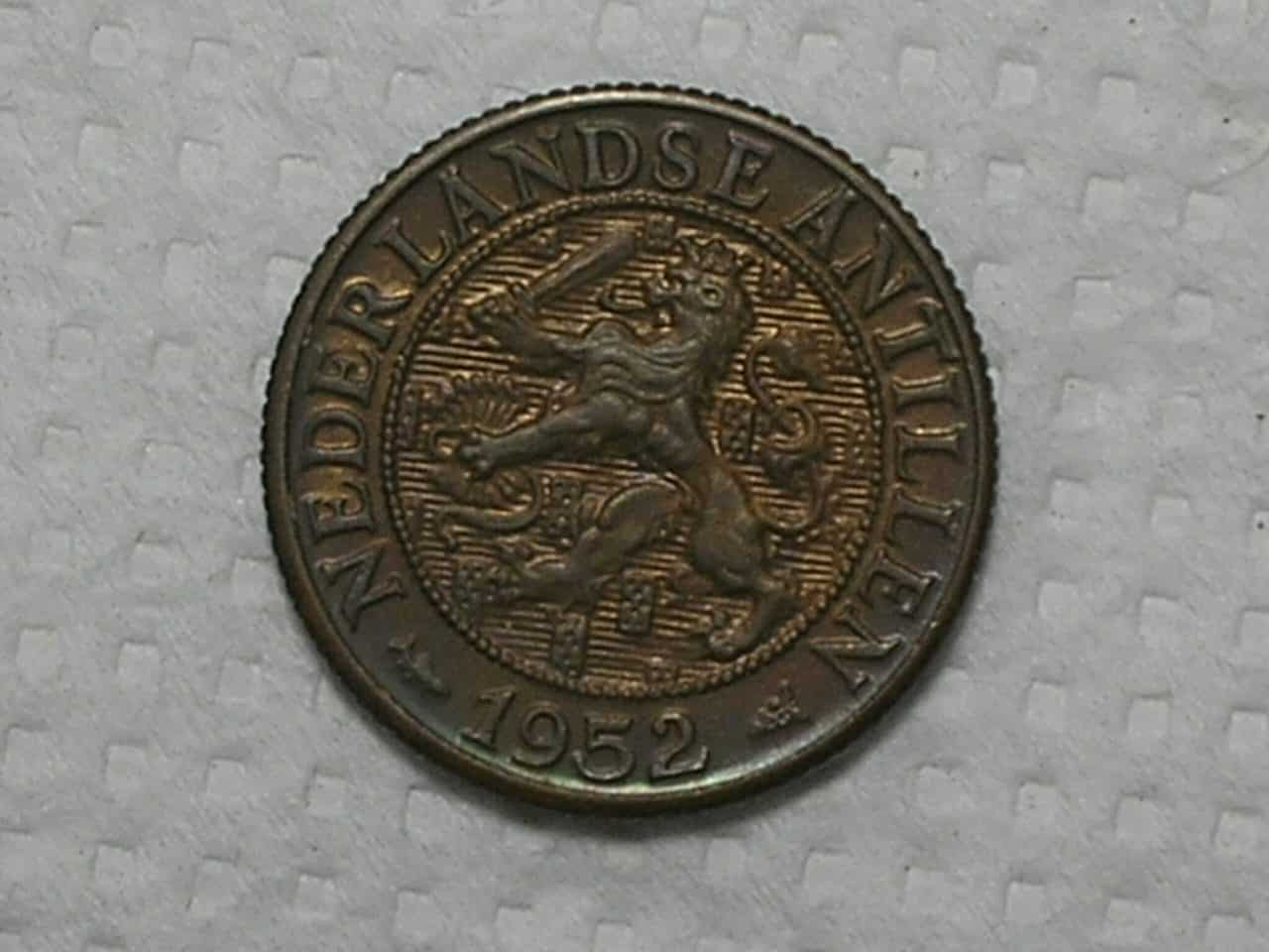 Netherland e Antilhas) 1 Cent - 1952 / Bz / Flor de Cunho / box6