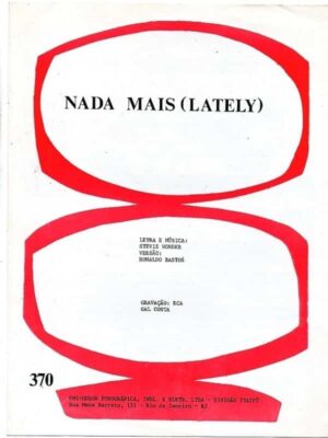 Partitura para Piano - Steve Wonder Gal Costa - Lately - Nada Mais
