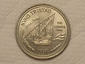 Portugal) 100 Escudos - 1987 / Nuno Tristão / Ni / Flor de Cunho / box10