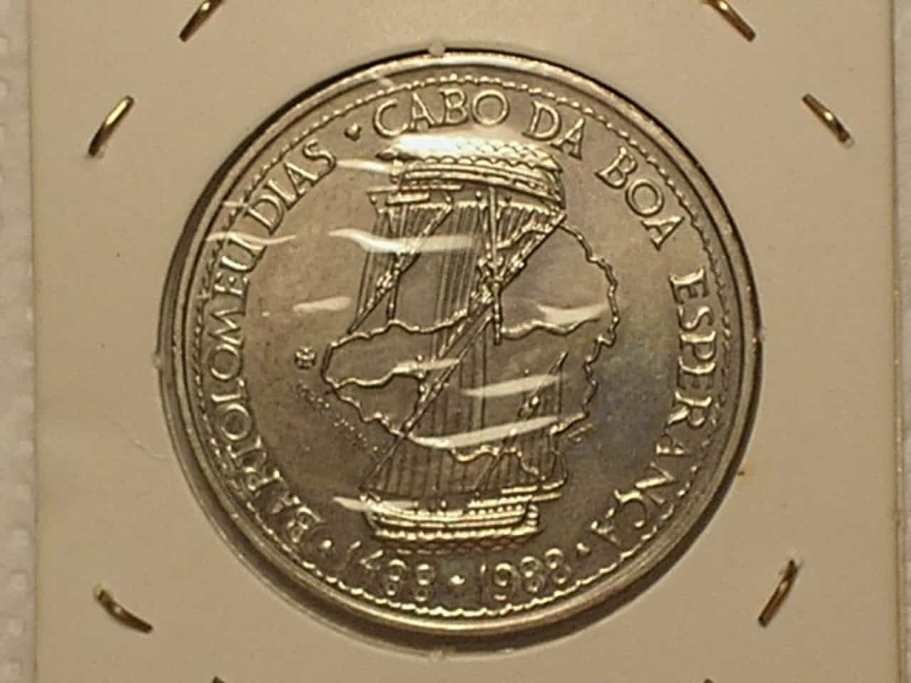 Portugal) 100 Escudos - 1988 / Bartolomeu Dias Cabo da boa Esperança / Ni / Flor de Cunho / box10