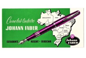Propaganda Antiga - Mata Borrão - Canetas Tinteiro Johann Faber - Anos 60 - Blotter
