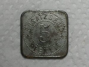 Raro Alemanha 5 Pfennig 1918 Ferro Box3