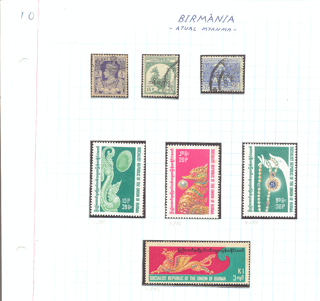 selos da birmania lote 10 Casa do Colecionador