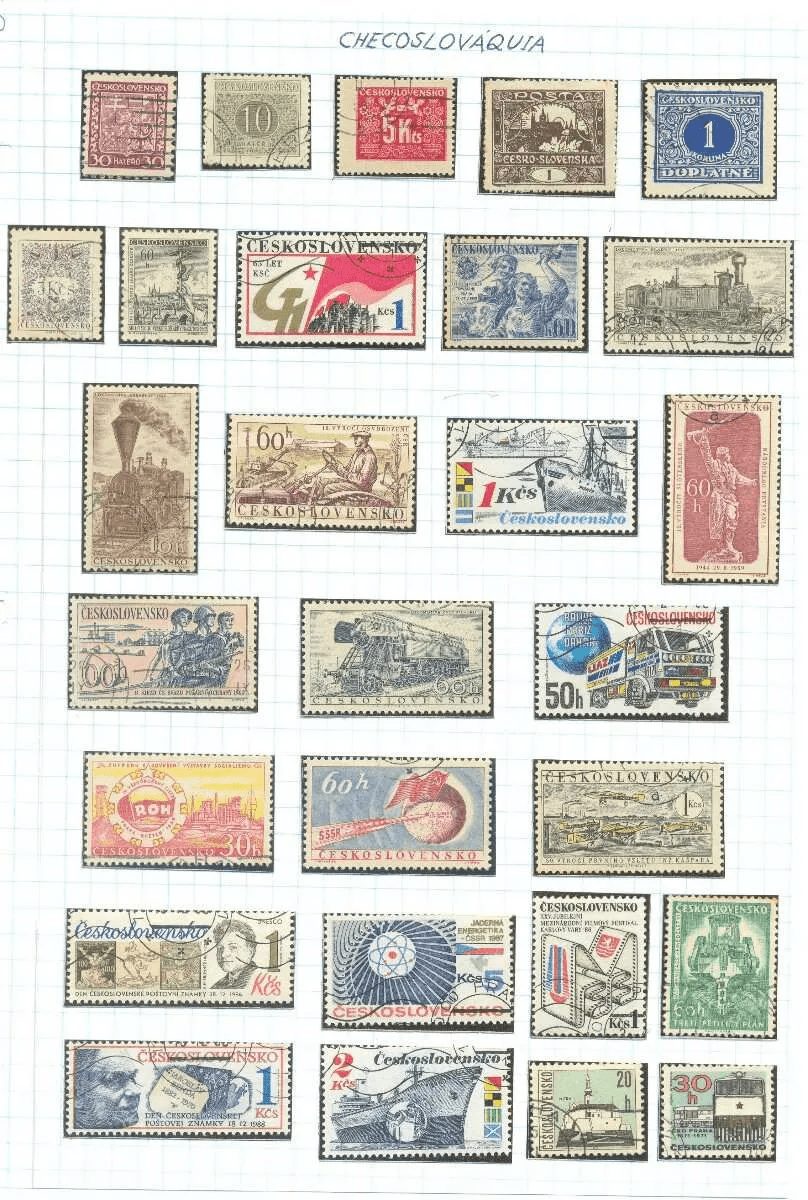 selos da checoslovaquia lote 210 Casa do Colecionador