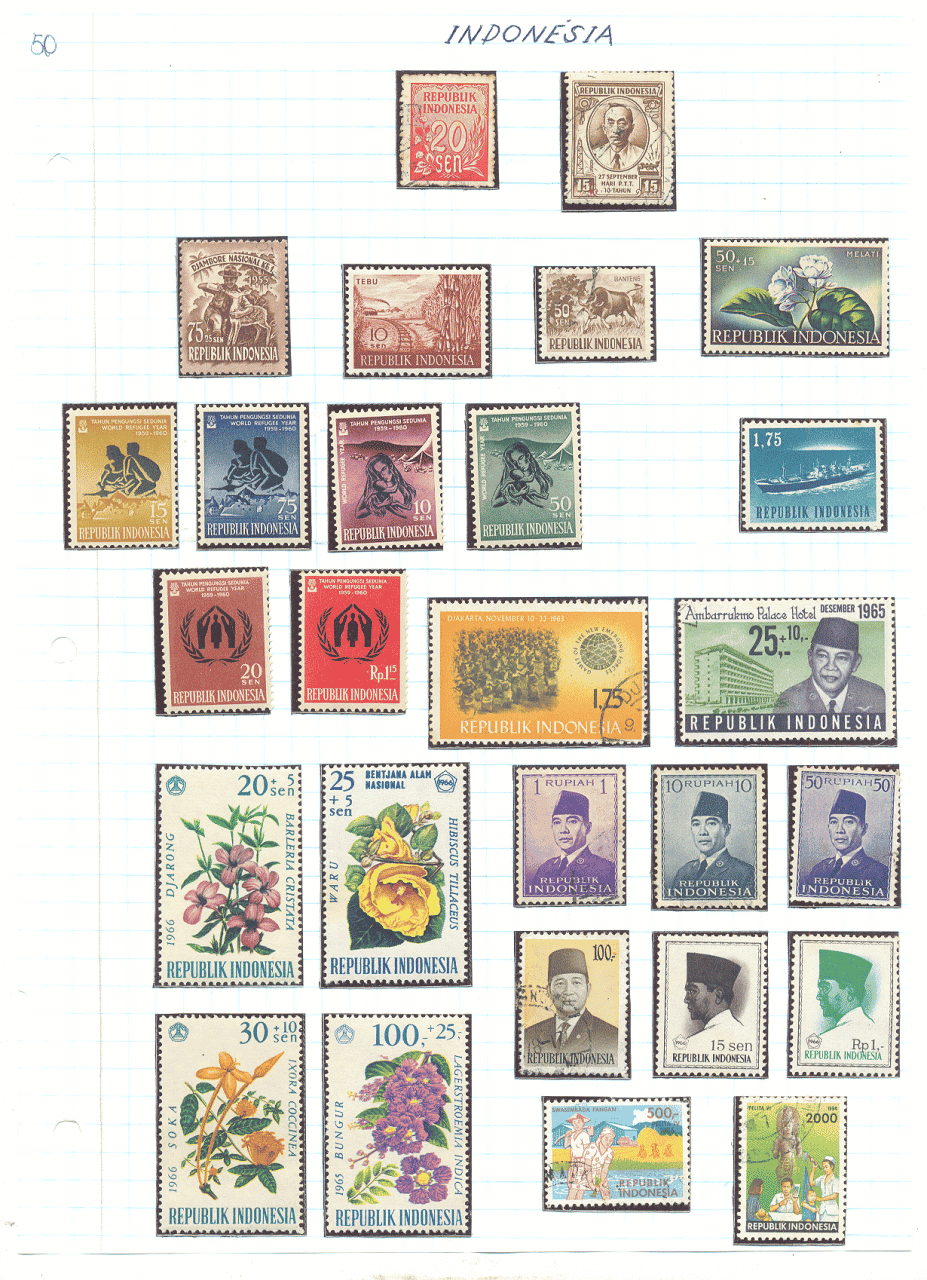 selos da indonesia lote 50 Casa do Colecionador
