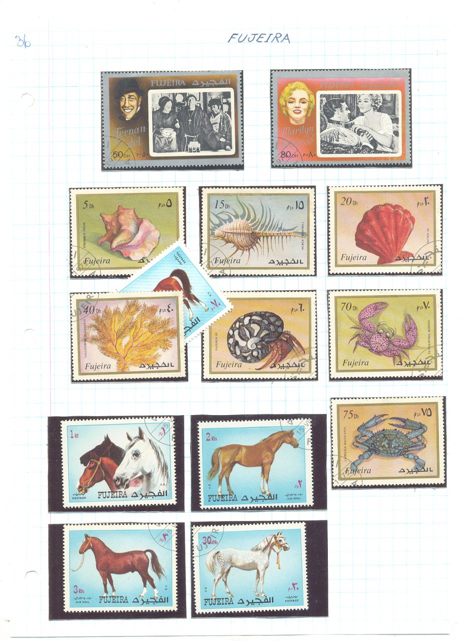selos de fujeira lote 36 Casa do Colecionador