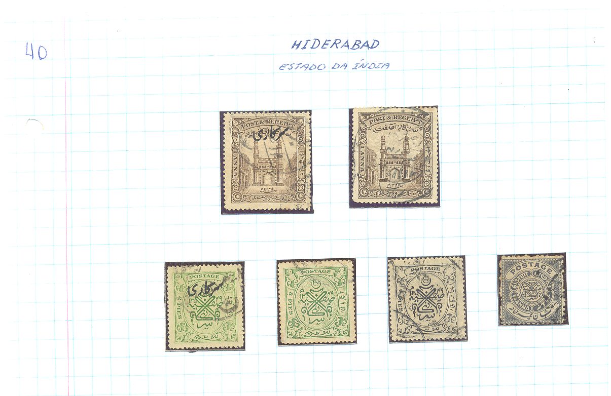 selos de hiderabad lote 40 Casa do Colecionador