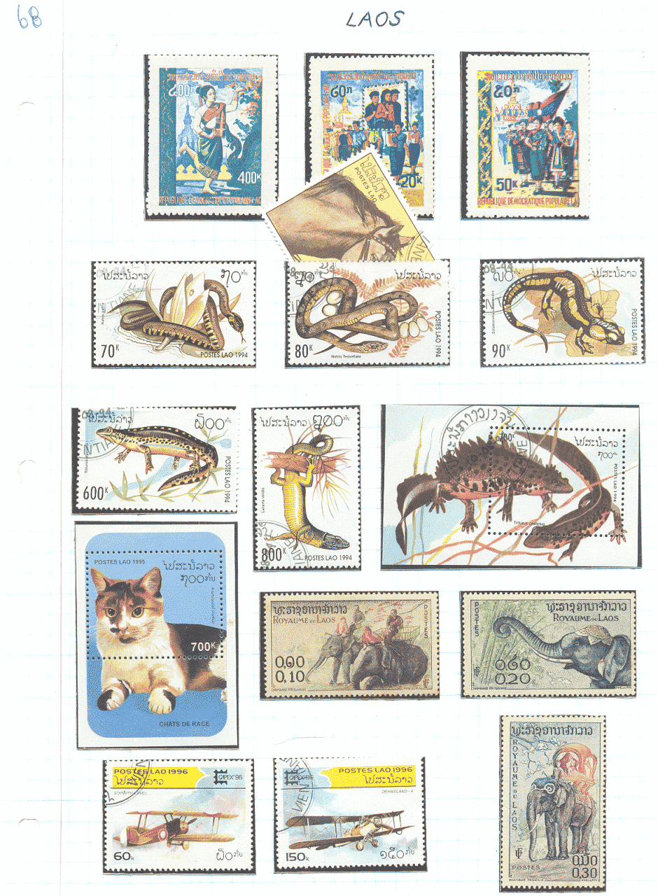 selos de laos lote 68 Casa do Colecionador