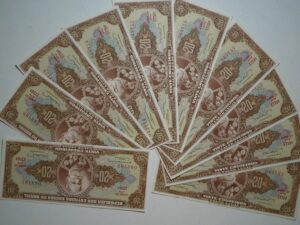 10 Cedulas 20 Cruzeiros C-088 / Deodoro / Flor de Estampa - belas peças