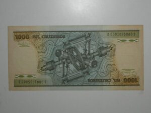 -)) 1.000 Cruzeiros - C-165 / Numeração 00001 / Flor de Estampa / Barão do Rio Branco