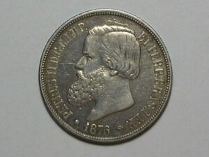 1.000 Réis - 1876 de Petrus II / Prata / Mbc