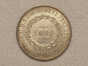 1.000 Rs. 1861 / Prata do Império - Sob/Flor de cunho -