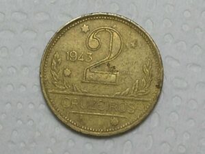 2 Cruzeiros - 1943 - Bz/Al - Mapa do Brasil / cod. 730.5