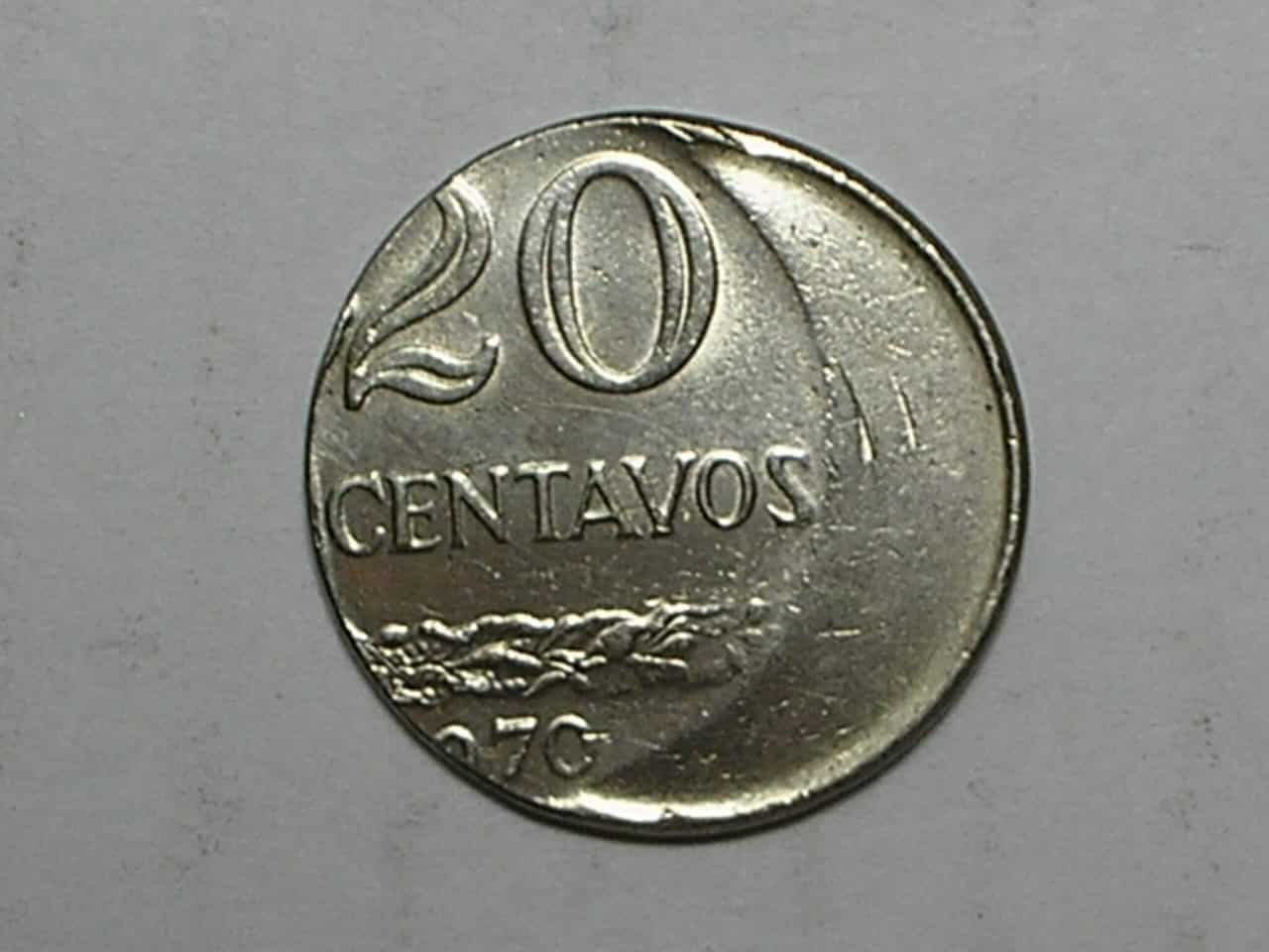 - 20 Centavos - 1970 / Bonezão - Flor de Cunho / República