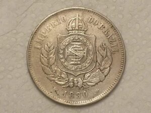 200 Réis - 1880 / Anel estrelar perfeitos - Mbc / Data escassa / cod. 310.2