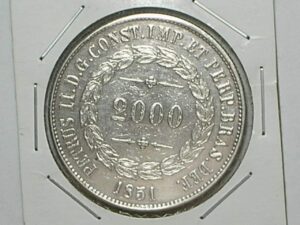 2.000 Réis - 1851 - Bela Peça na qualidade Soberba / Prata -Império D. Pedro II