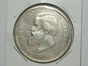 2.000 Réis – 1869 “Imperio do Brasil” / Data Escassa / Mbc bonita / Prata