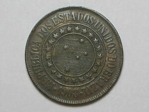 40 Réis - 1908 / Mbc / Bronze / peça bonita