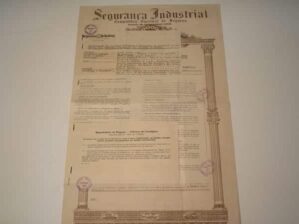 Apólice de seguros Nominal, 230.000 + premio, ano de 1955