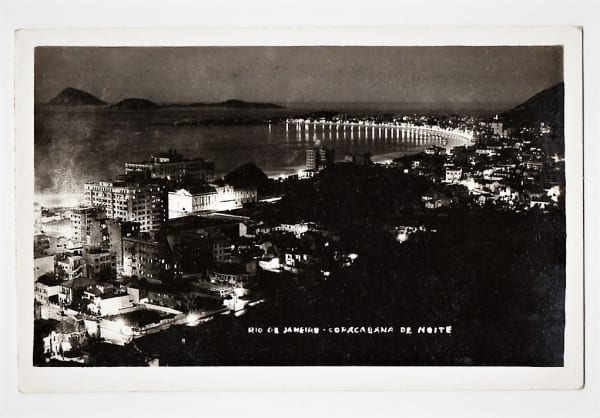 Cartão Postal Fotografico - Copacabana a Noite - RJ - Anos 40