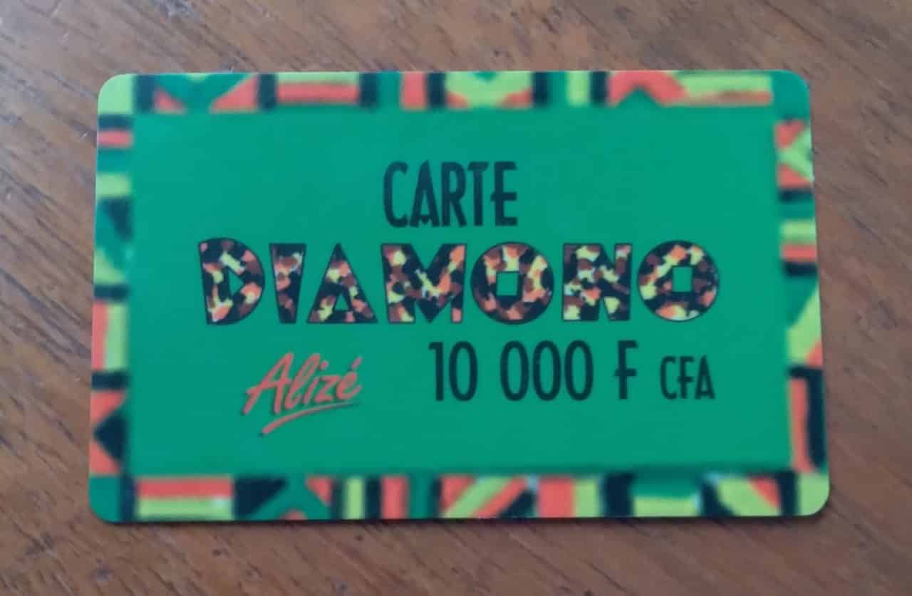 Cartao telefone França Alize. Diamono Verde 10.000F